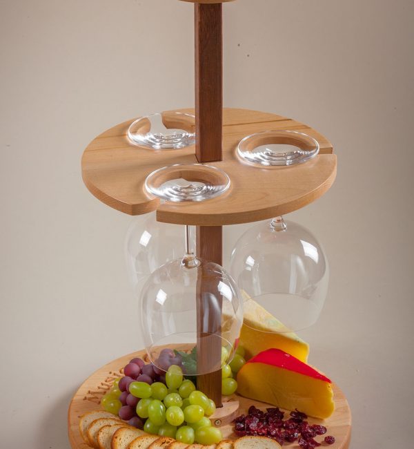 woden wine bottle caddy